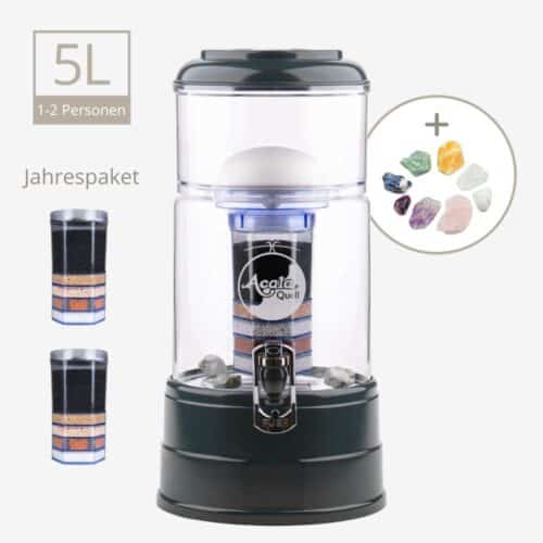 AcalaQuell Mini Anthrazit-Kristallklar Wasserfilter Jahrespaket