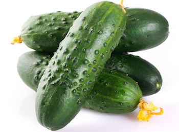 Collection of fresh fruits and vegetables Gurke
