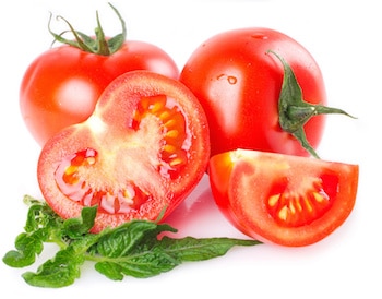 Collection of fresh fruits and vegetables Tomate