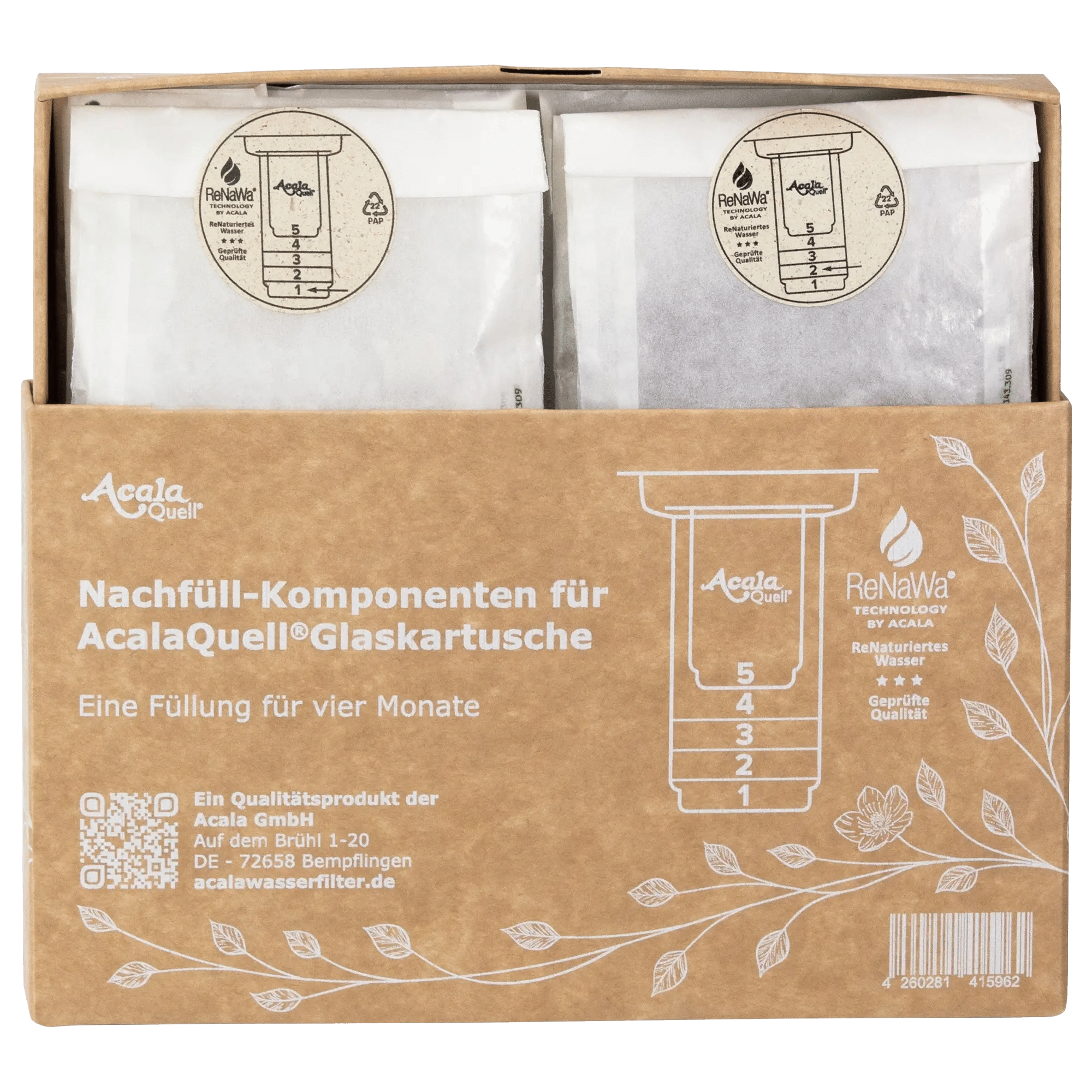 acalaquell ersatzfilter und zubehoer standfilter renawa nachfuell komponenten 4 monate verpackung unten offen 2 nachhaltig wasser filtern Kopie