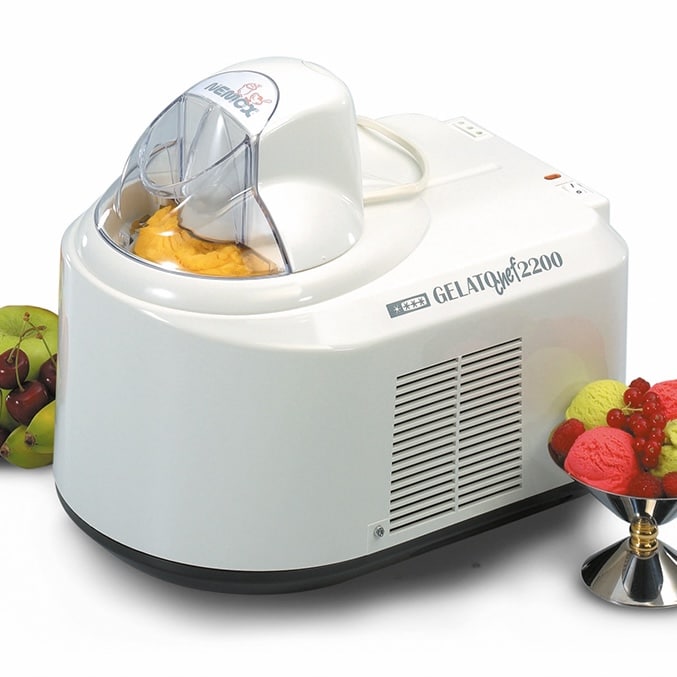 eismaschine nemox gelato chef 2200 i green weiss links mit eis