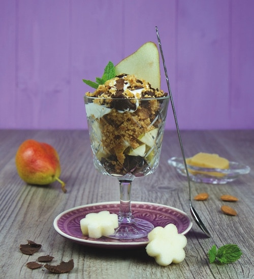 birnen quark dessert rezept happy vita