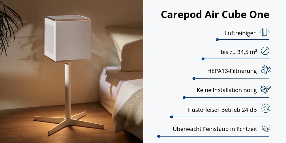 luftreiniger carepod air cube one ueberblick