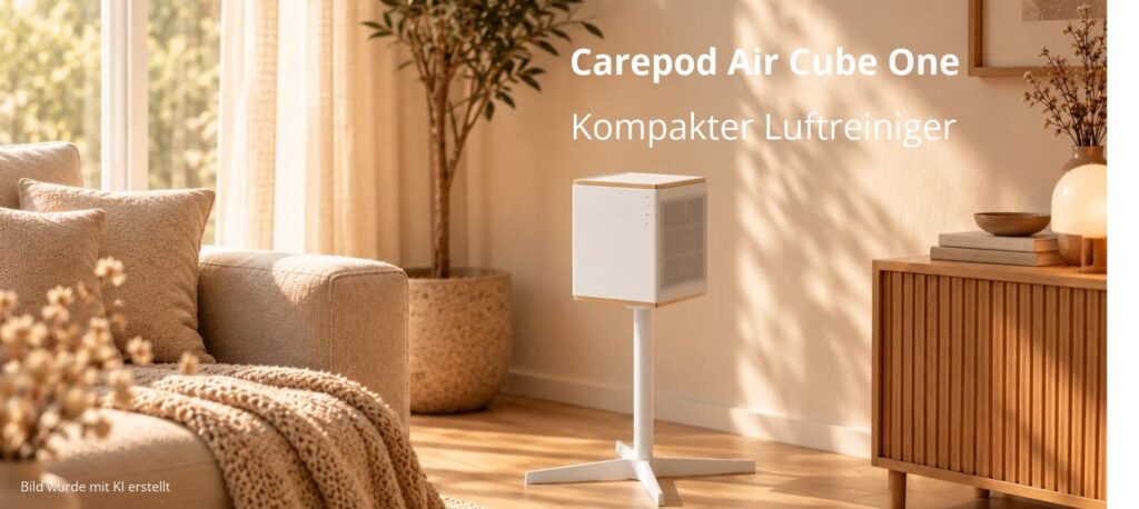 luftreiniger carepod air cube one wohnzimmer